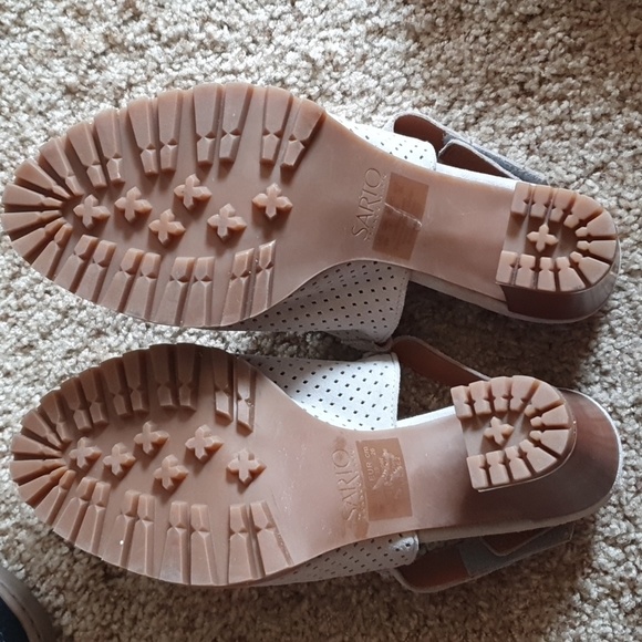 Franklin Sarto Analise Taupe/Gray Suede Slingback Mule sz 9 - Picture 6 of 7